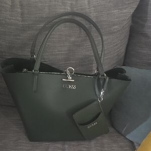 GUESS Green Alby Tote Bag